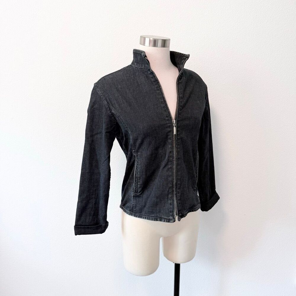 Bonton Dark Jean Denim Jacket Coat Light M Medium Y2K